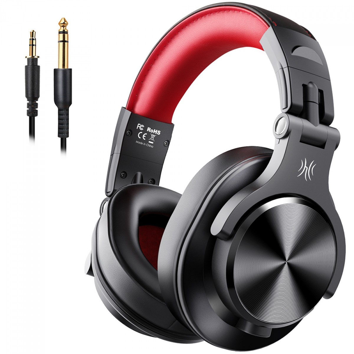 Headphone Profissional OneOdio Fusion A71, Drivers De 40mm, 3.5mm/6.3mm, Preto e Vermelho