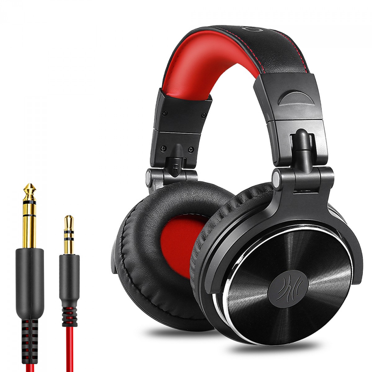 Headphone Profissional OneOdio Studio DJ PRO 10, Drivers De 50mm, 3.5mm/6.3mm, Preto e Vermelho