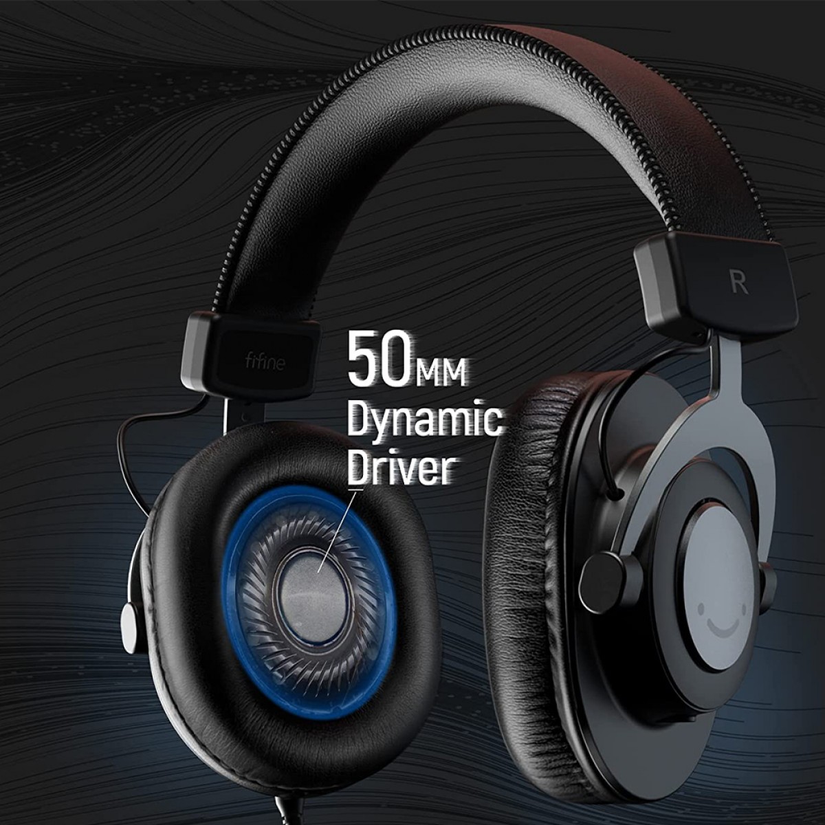 Headphone Gamer Fifine H8, 3.5mm, Drivers de 50mm, Black