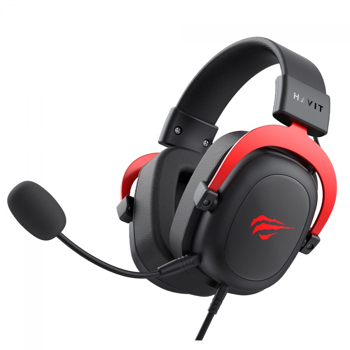 Headset Gamer Havit, 3.5mm, Drivers de 53mm, Múltiplas Plataformas, Black/Red, HV-H2002D
