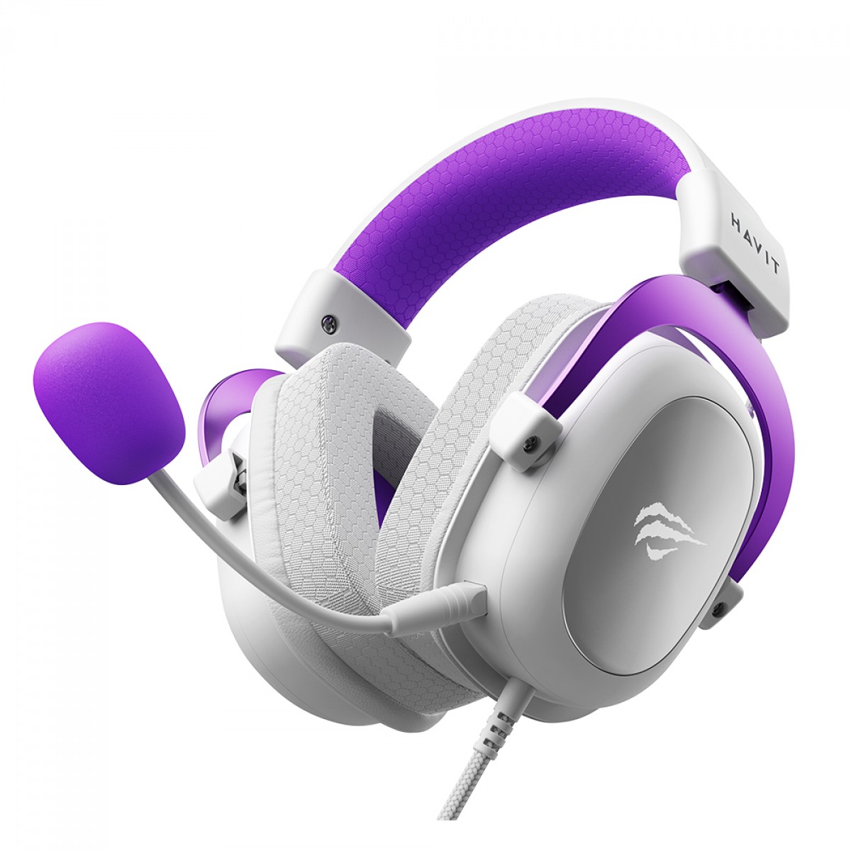 Headset Gamer Havit, 3.5mm, Drivers de 53mm, Múltiplas Plataformas, White/Purple, HV-H2002D