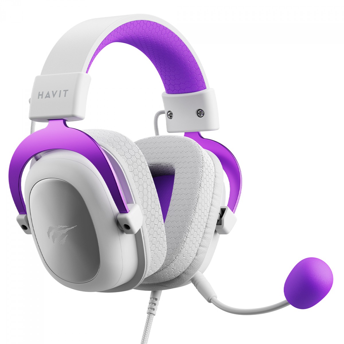 Headset Gamer Havit, 3.5mm, Drivers de 53mm, Múltiplas Plataformas, White/Purple, HV-H2002D