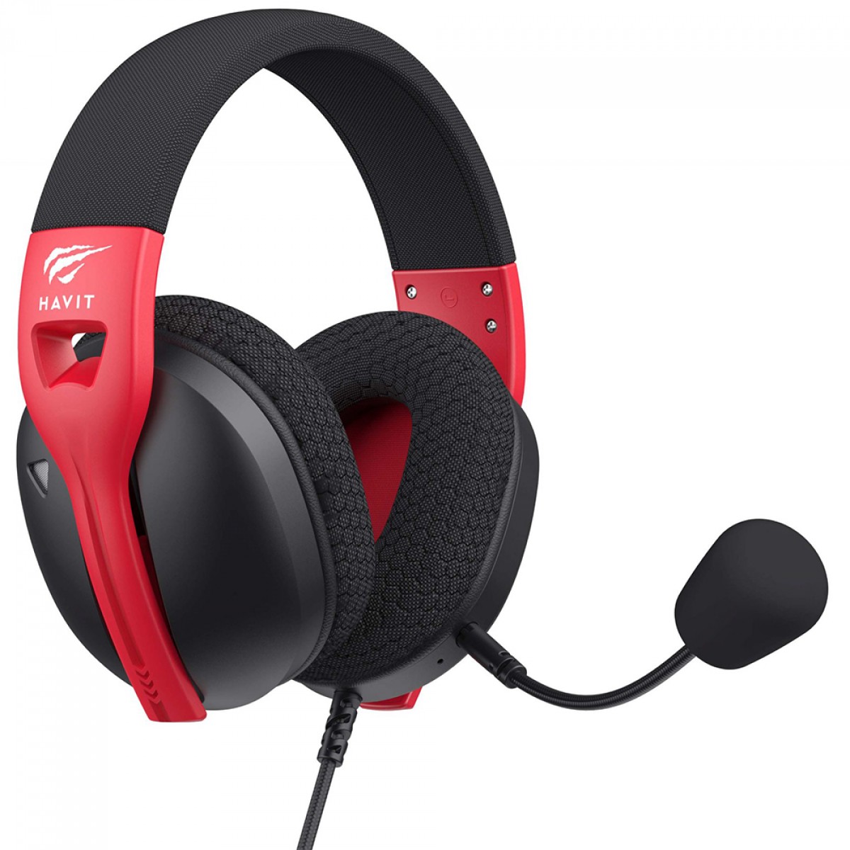 Headset Gamer Havit Fuxi-H5d, 3.5mm, Drivers de 50mm, Preto e Vermelho