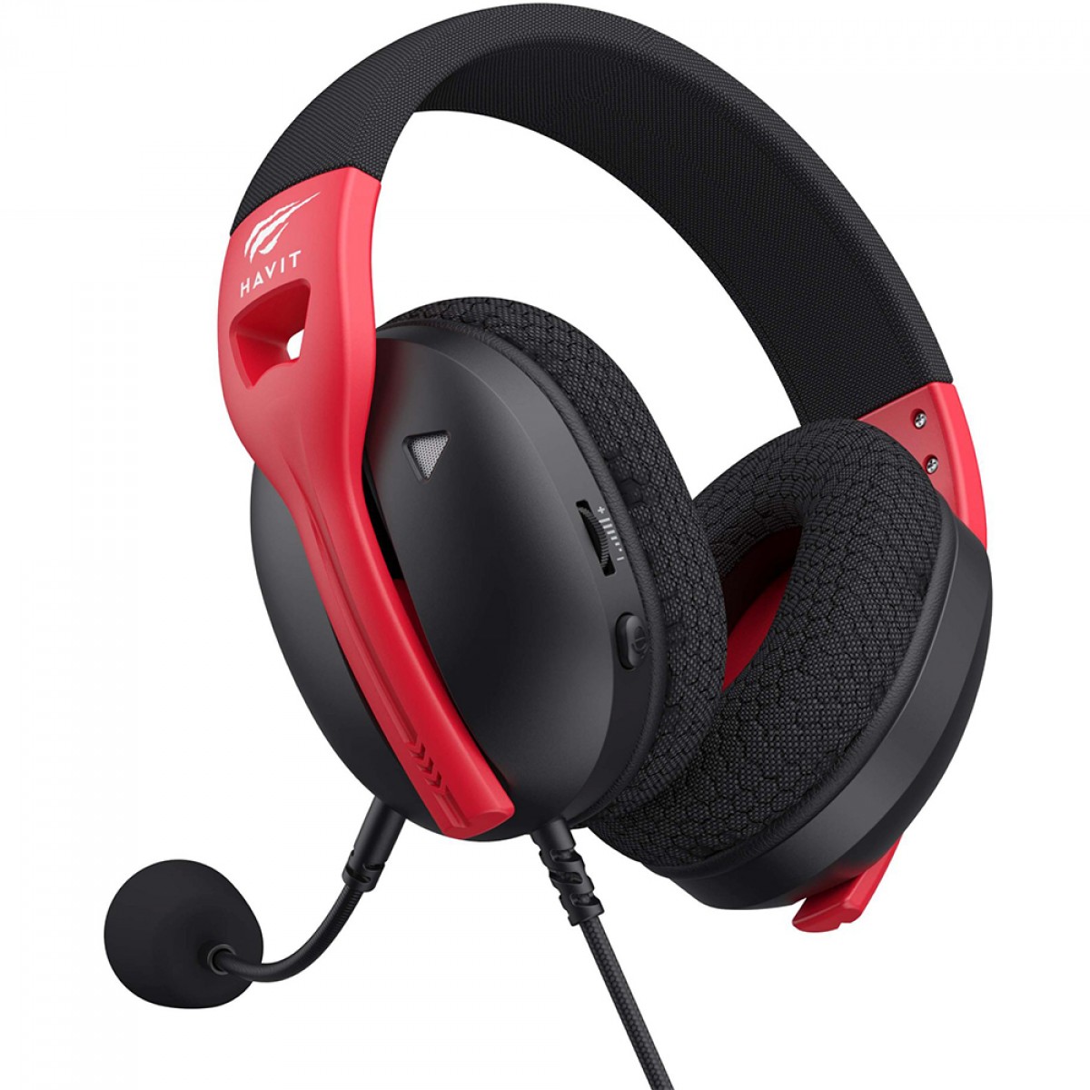 Headset Gamer Havit Fuxi-H5d, 3.5mm, Drivers de 50mm, Preto e Vermelho