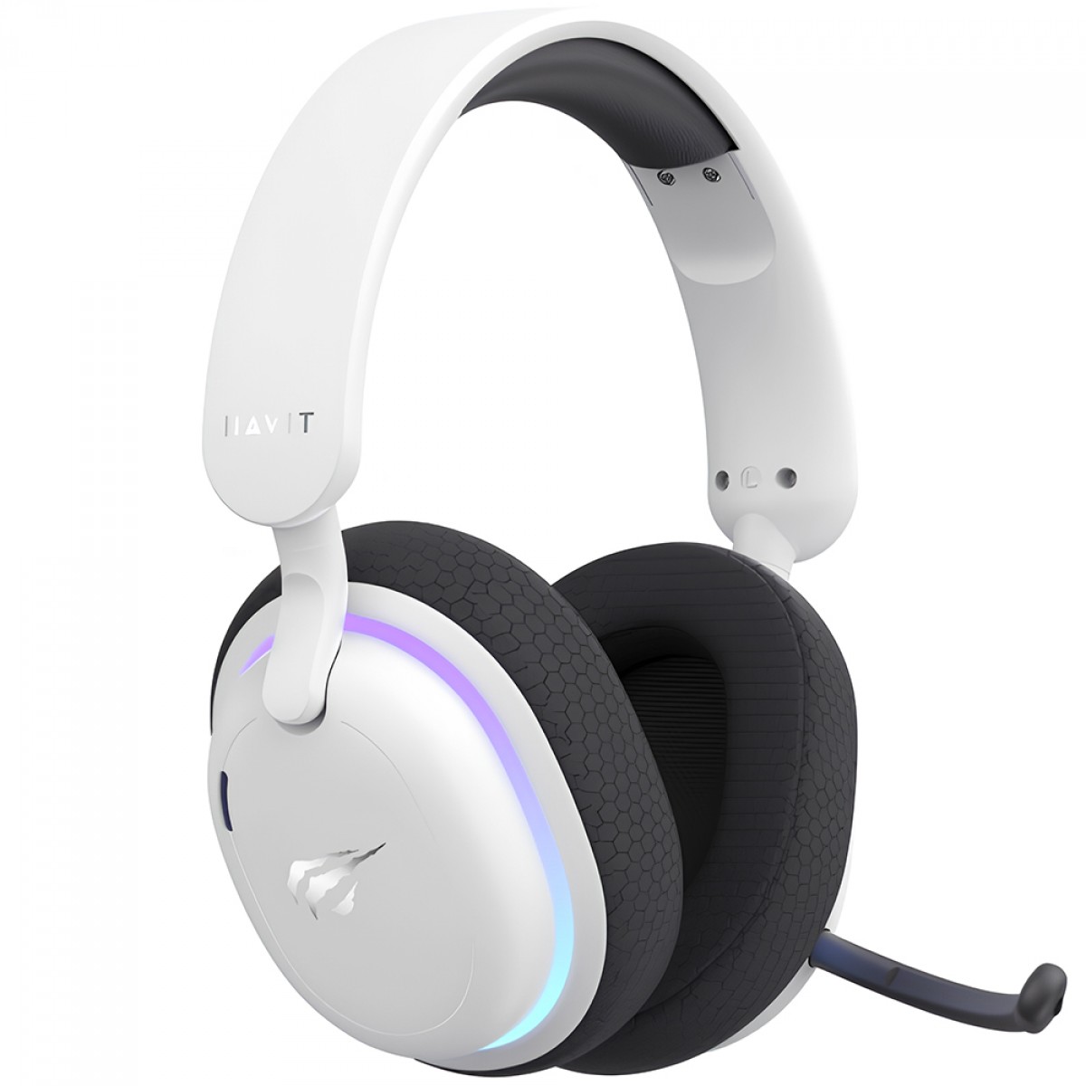 Headset Gamer Havit Fuxi-H7, Wireless, Bluetooth, RGB, Drivers de 40mm, Branco