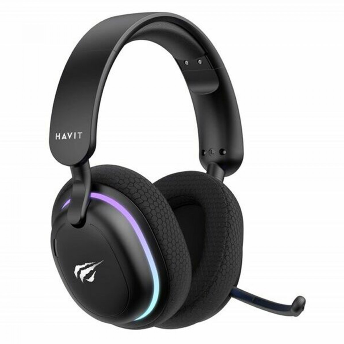 Headset Gamer Havit Fuxi-H7, Wireless, Bluetooth, RGB, Drivers de 40mm, Preto