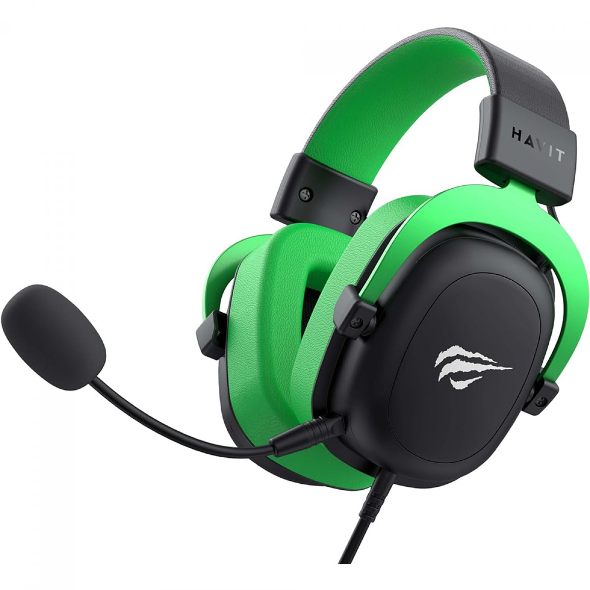 Headset Gamer Havit H2002D, 3.5mm, Drivers de 53mm, Múltiplas Plataformas, Black/Green, HVGMH-H2002D-BN