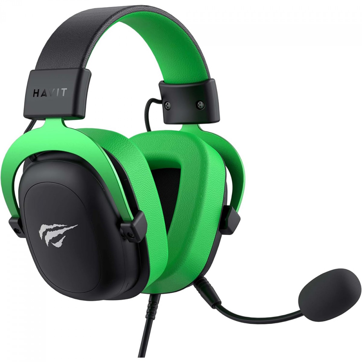 Headset Gamer Havit H2002D, 3.5mm, Drivers de 53mm, Múltiplas Plataformas, Black/Green, HVGMH-H2002D-BN