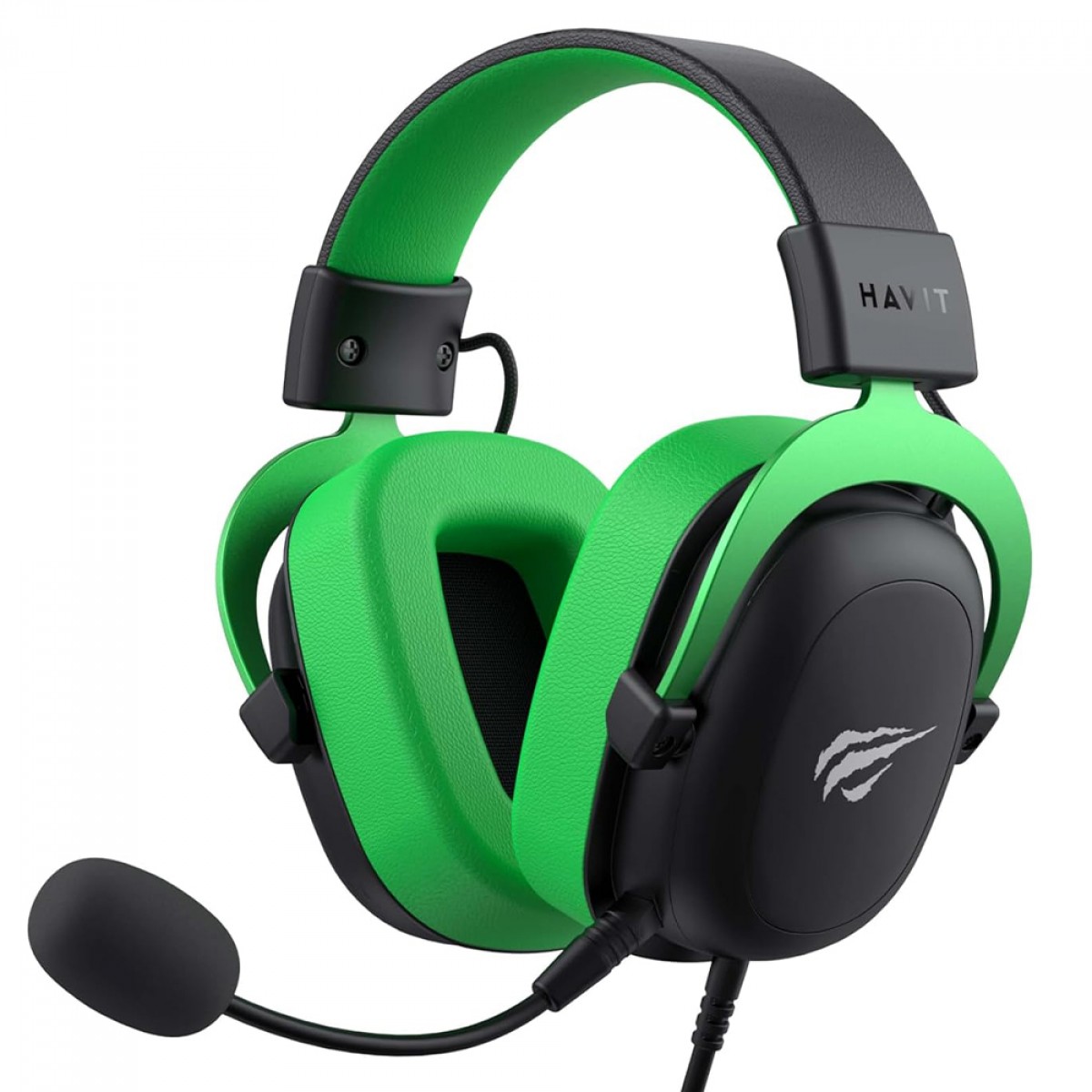 Headset Gamer Havit H2002D, 3.5mm, Drivers de 53mm, Múltiplas Plataformas, Black/Green, HVGMH-H2002D-BN