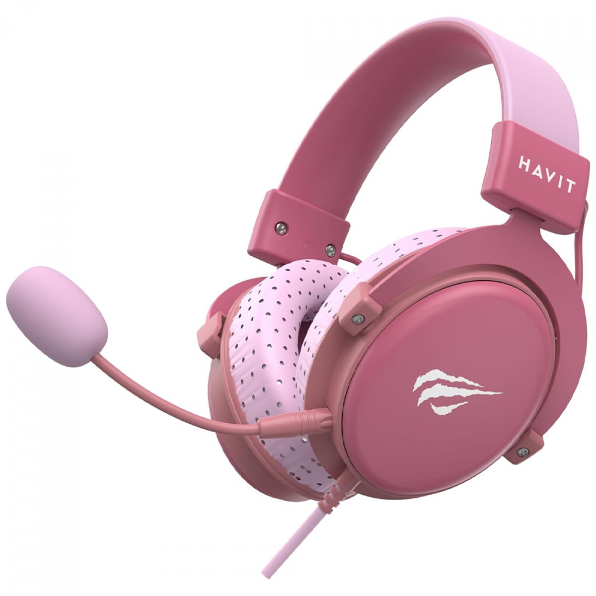 Headset Gamer Havit H2015D, 3.5mm, Drivers de 50mm, Rosa, H2015D-PINK