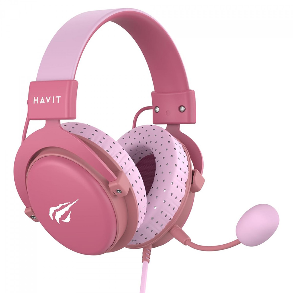 Headset Gamer Havit H2015D, 3.5mm, Drivers de 50mm, Rosa, H2015D-PINK
