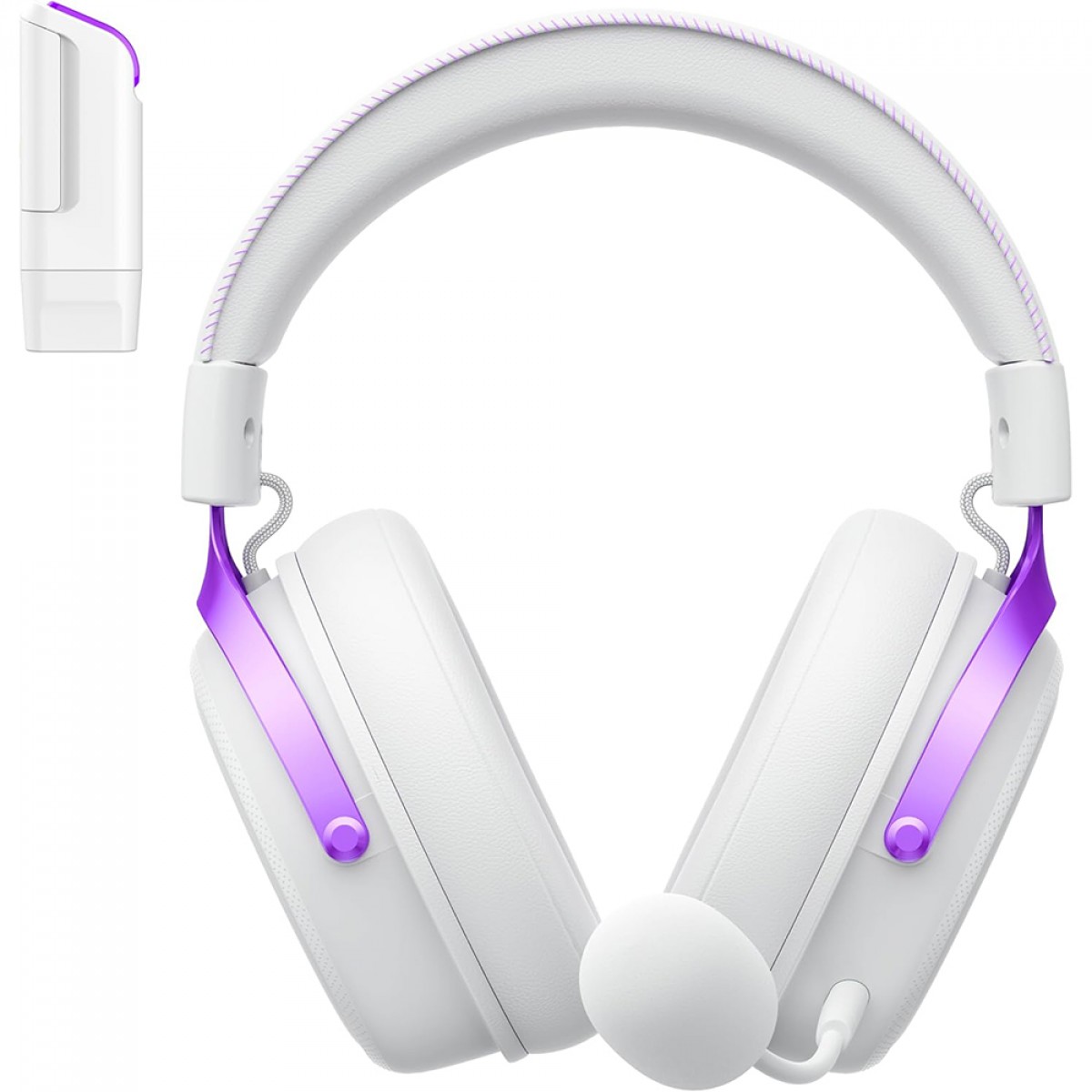 Headset Gamer Havit H2015YG Quad-Mode, Wireless/Bluetooth/USB, Drivers de 53mm, Branco e Roxo