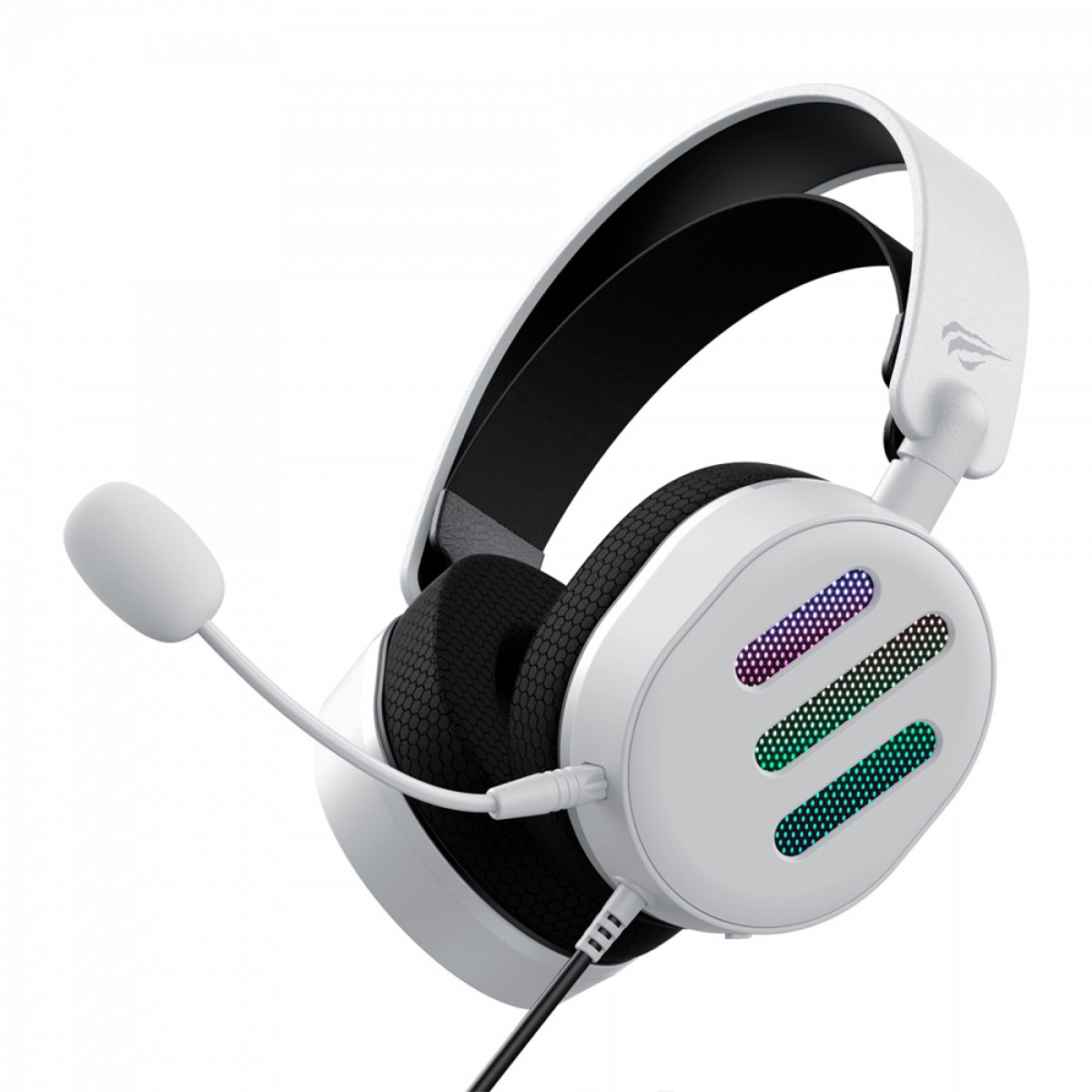 Headset Gamer Havit USB 7.1 H2038U, RGB, Surround 7.1, Drivers de 50mm, Branco, HVGMH-H2038U-WB
