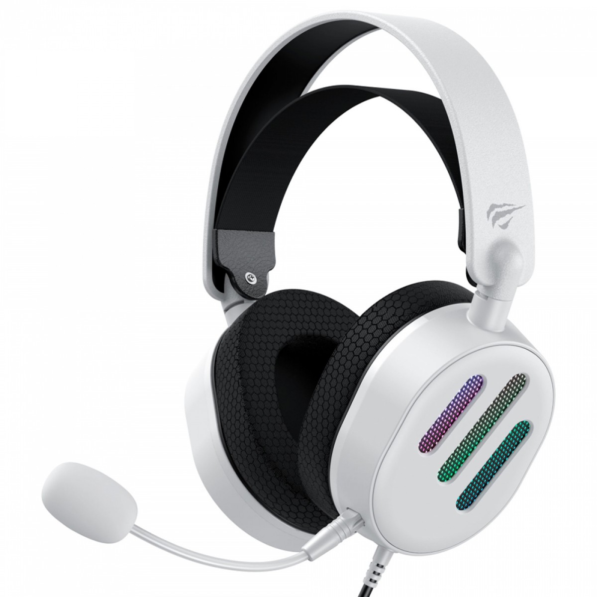 Headset Gamer Havit USB 7.1 H2038U, RGB, Surround 7.1, Drivers de 50mm, Branco, HVGMH-H2038U-WB
