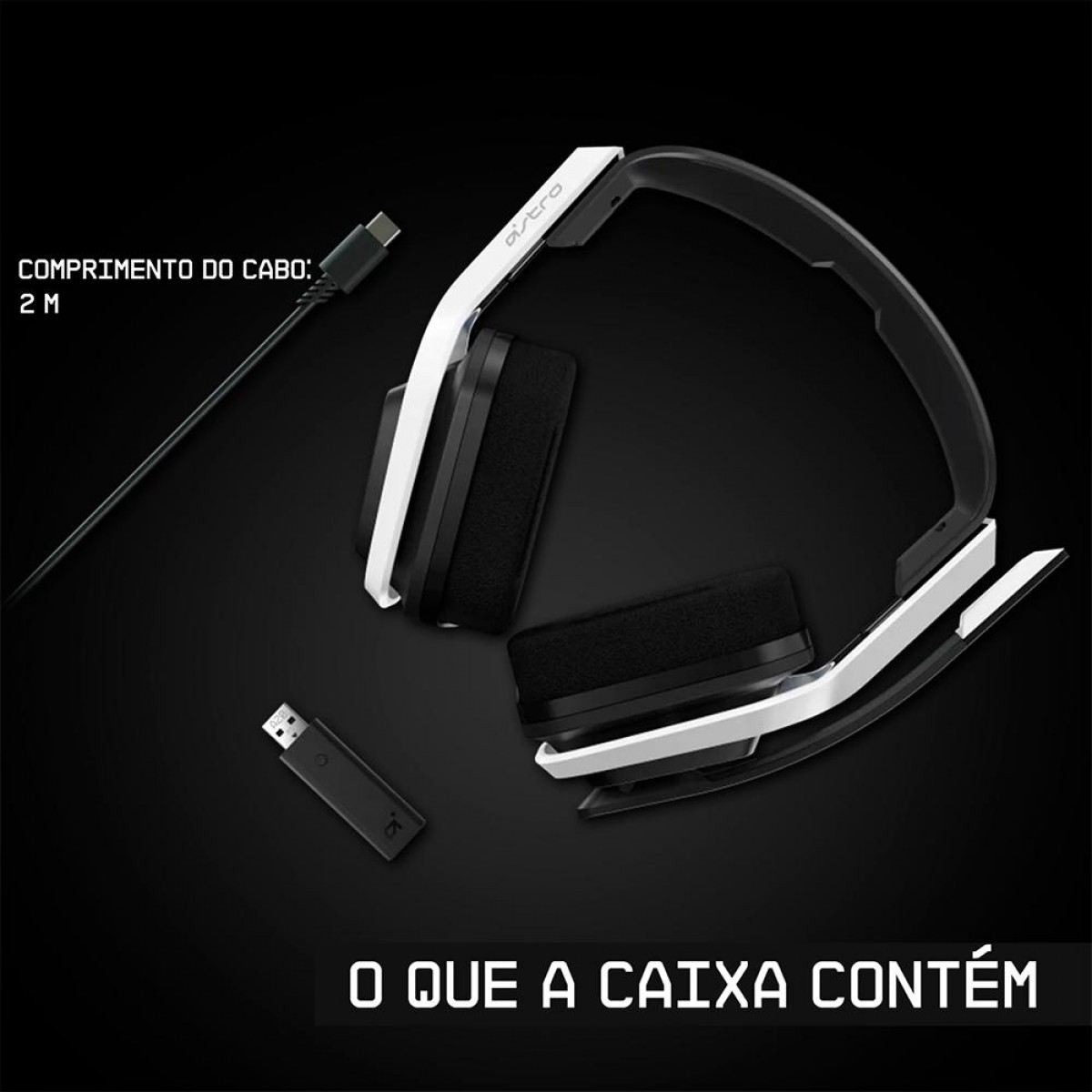 Headset Gamer Logitech Astro A20 Gen 2, USB, PS5/4, PC/MAC, White/Blue, 939-001877