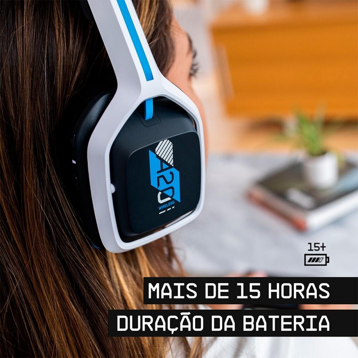 Headset Gamer Logitech Astro A20 Gen 2, USB, PS5/4, PC/MAC, White/Blue, 939-001877