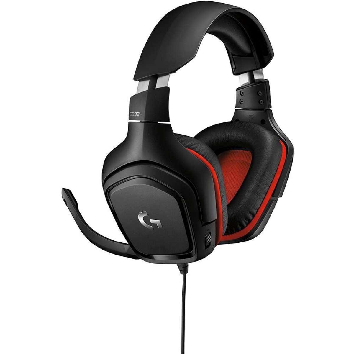 Headset Gamer Logitech G332, Estéreo, Preto/Vermelho, 981-000755