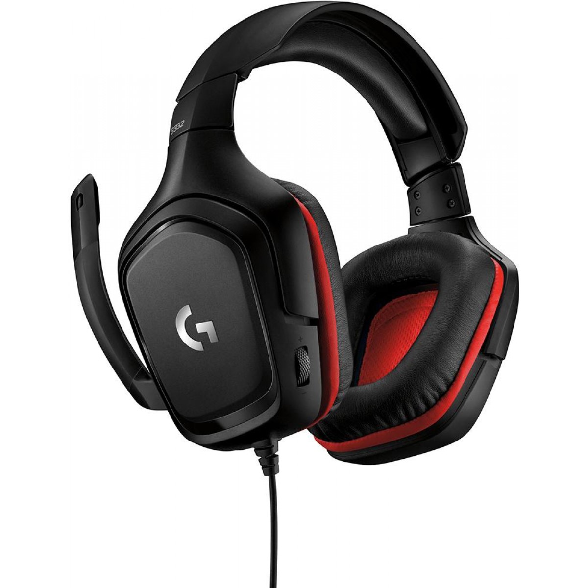 Headset Gamer Logitech G332, Estéreo, Preto/Vermelho, 981-000755