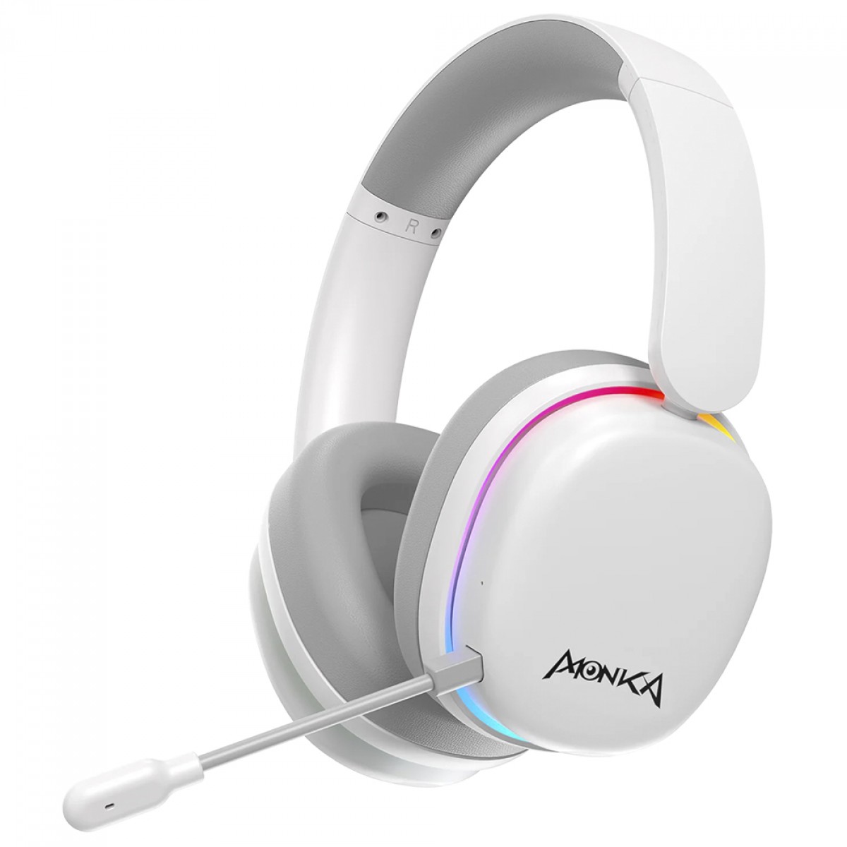 Headset Gamer Marvo Monka Echo RS HG9070W, RGB, Bluetooth 5.2, Drivers 50mm, Branco, HG9070W