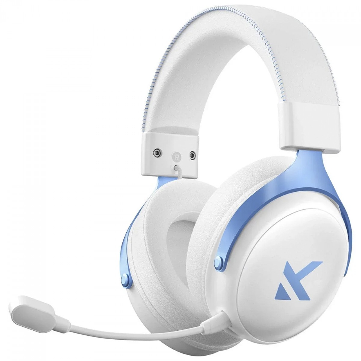 Headset Gamer MCHOSE V9 Pro, Wireless, Bluetooth, Drivers de 53mm, Surround 7.1, Branco e Azul, HW-V9-3