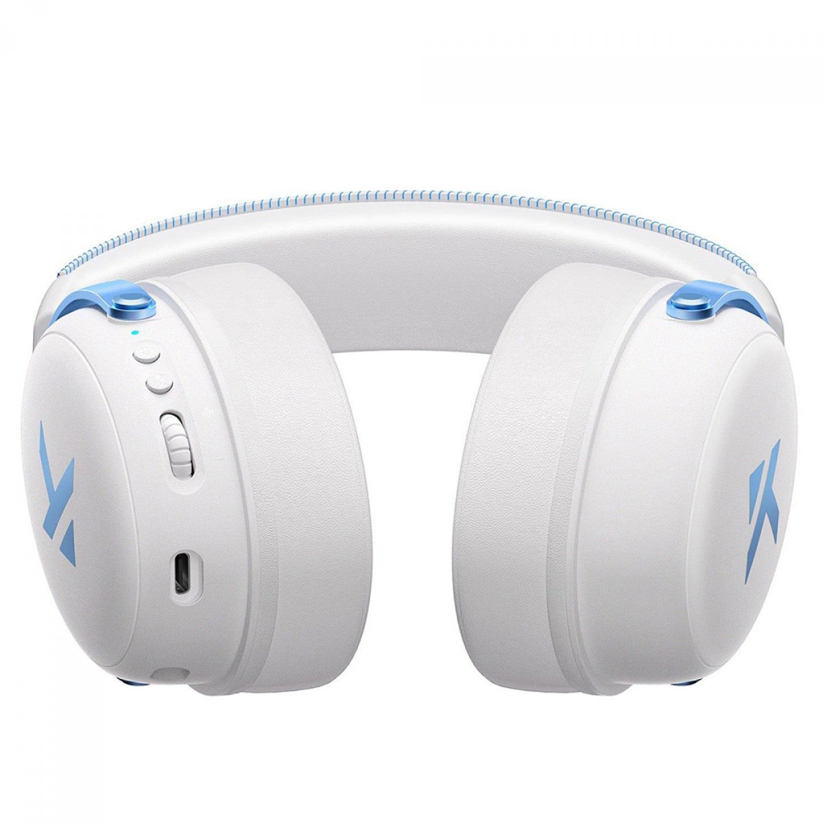 Headset Gamer MCHOSE V9 Pro, Wireless, Bluetooth, Drivers de 53mm, Surround 7.1, Branco e Azul, HW-V9-3