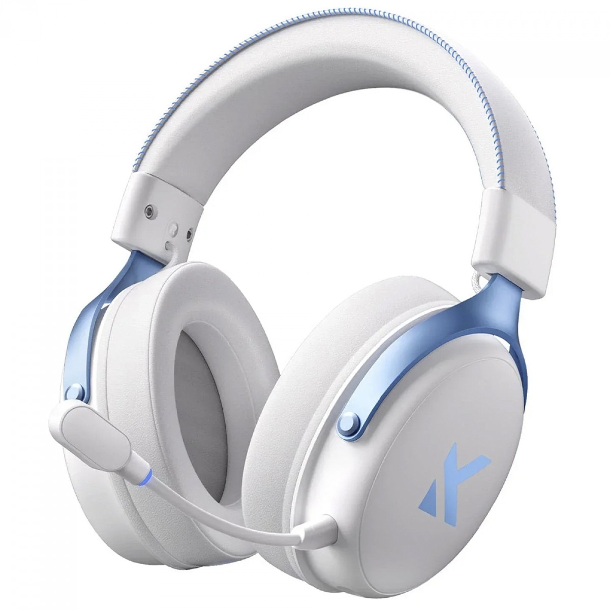 Headset Gamer MCHOSE V9 Pro, Wireless, Bluetooth, Drivers de 53mm, Surround 7.1, Branco e Azul, HW-V9-3