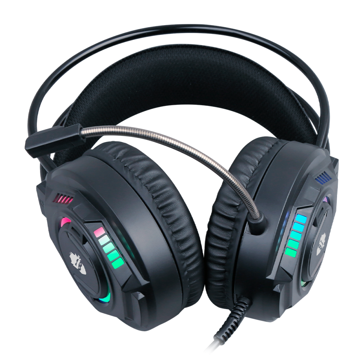 Headset Gamer Ninja Rainbow, 3.5mm + USB, PC, RGB, Drivers 50mm, Black