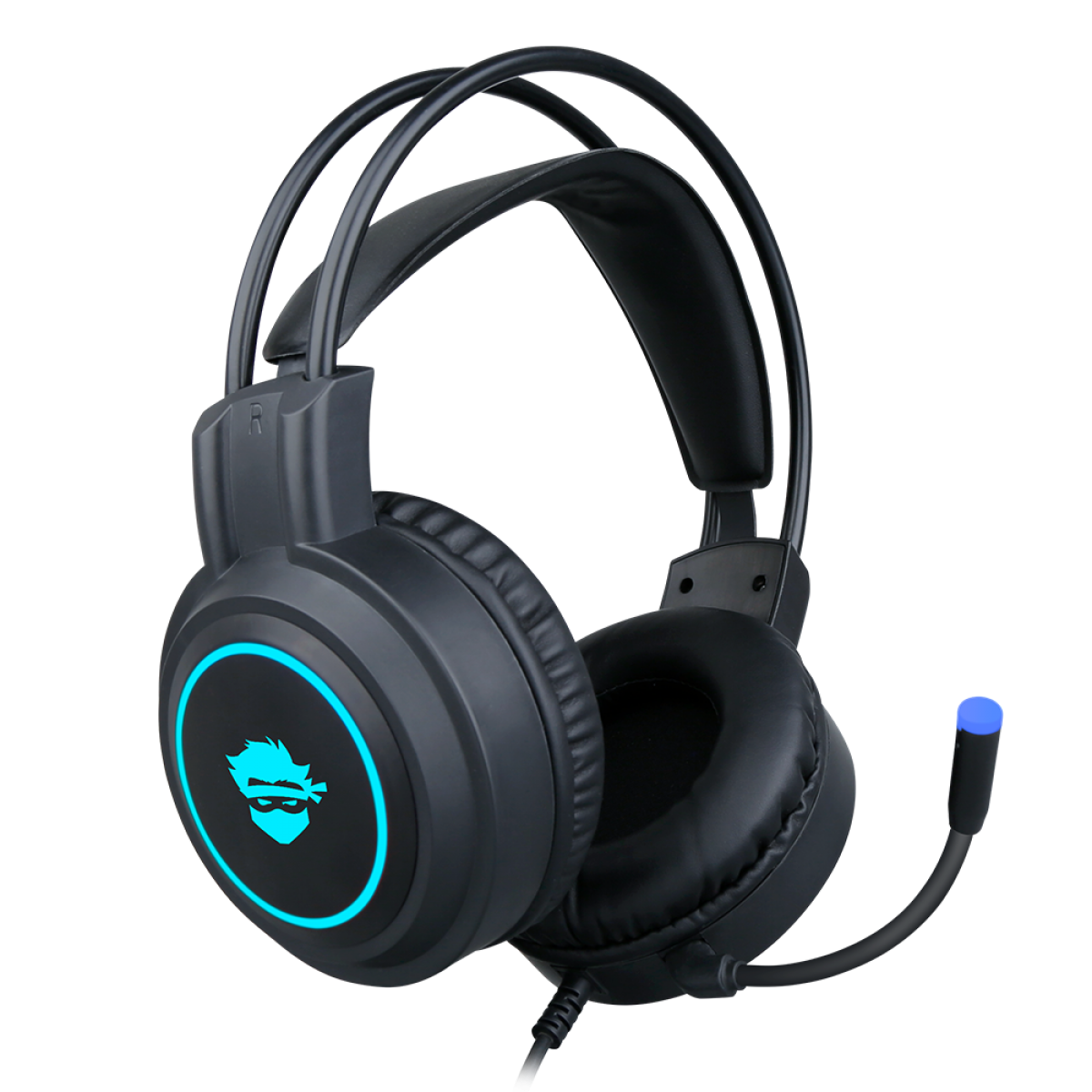 Headset Gamer Ninja Shadow, 3.5mm + USB, PC, Rainbow, Drivers 50mm, Black, GN-H02