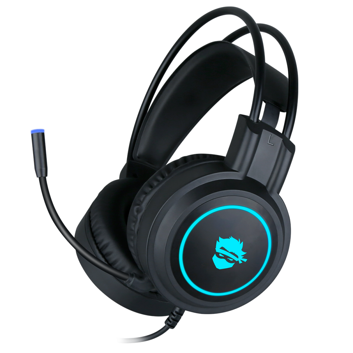 Headset Gamer Ninja Shadow, 3.5mm + USB, PC, Rainbow, Drivers 50mm, Black, GN-H02