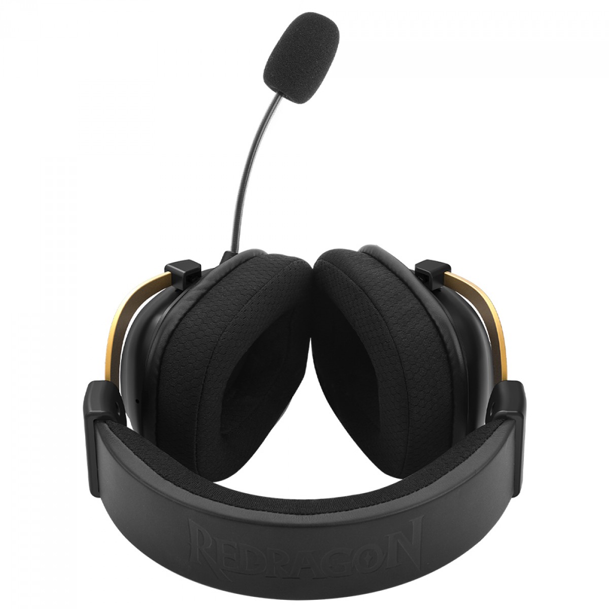 Headset Gamer Redragon Harry Potter Zeus Hogwarts, RGB, USB, Surround 7.1 Virtual, Com Kit Customização, Preto e Dourado, HP-510 RGB