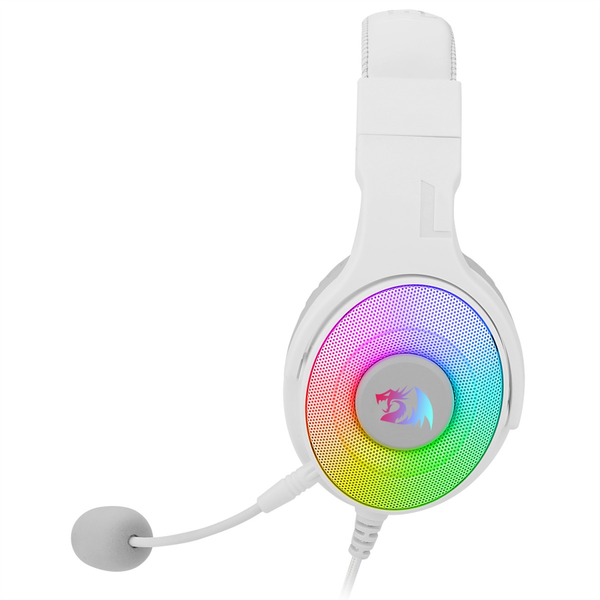 Headset Gamer Redragon, Pandora 2 White, RGB, USB + 3.5mm, Microfone Destacável, H350W-RGB-1