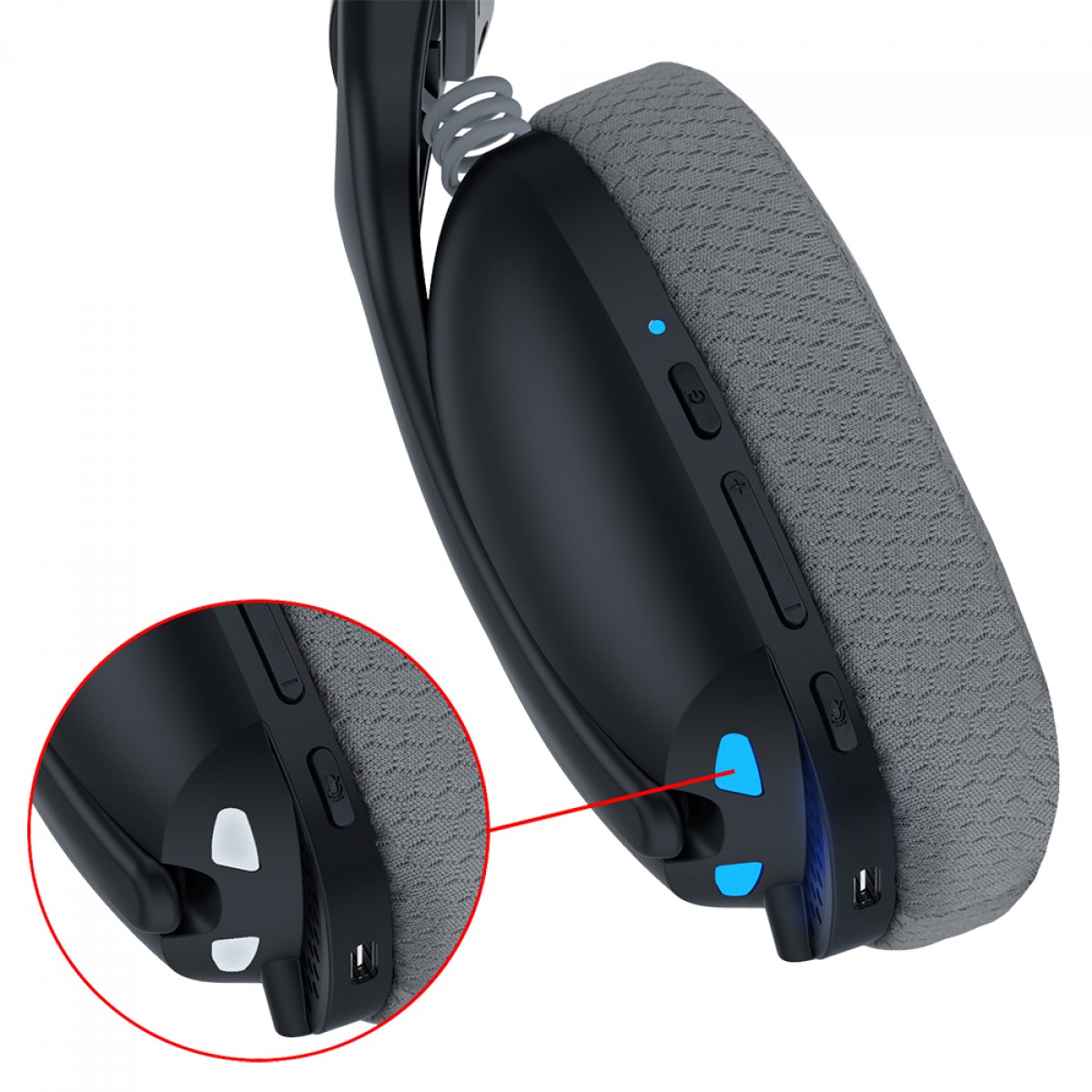 Headset Gamer Redragon Skuld Pro, USB, Drivers de 40mm, Led Azul, Preto, H878BG