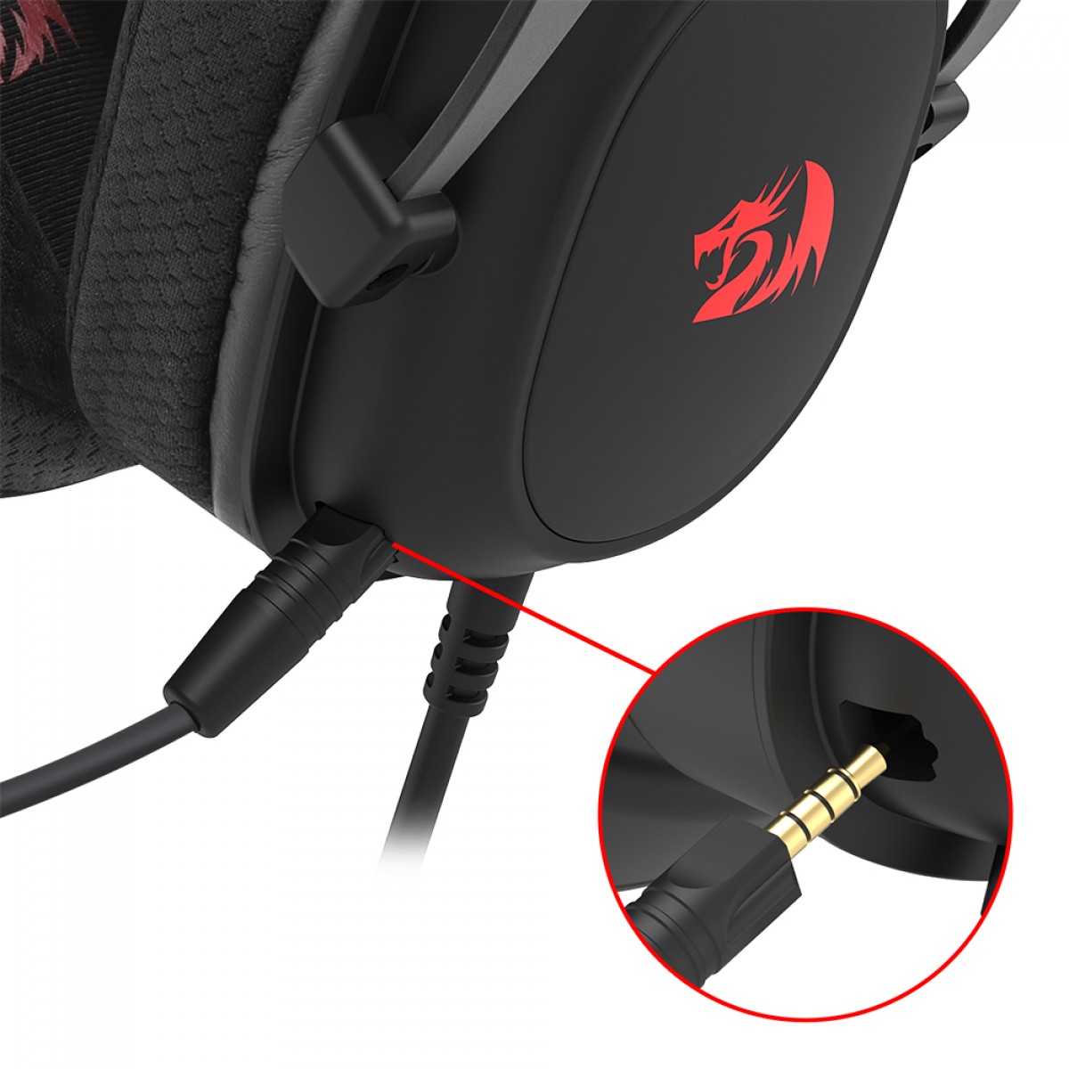 Headset Gamer Redragon Zeus Lite, P3, Drivers de 53mm, Microfone Destacável, Black, H510-LT