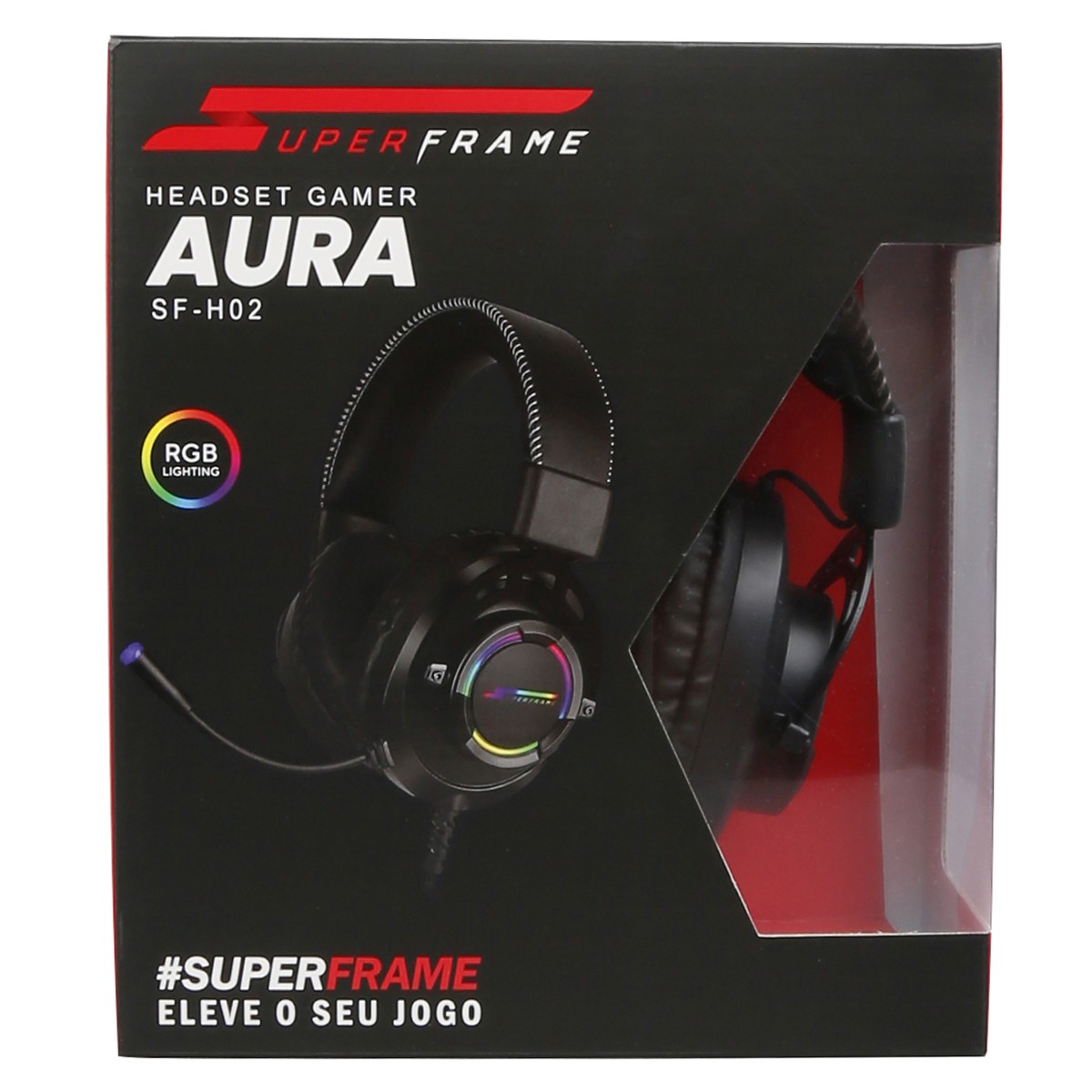 Headset Gamer SuperFrame AURA, 7.1 Surround, RGB, USB, Black