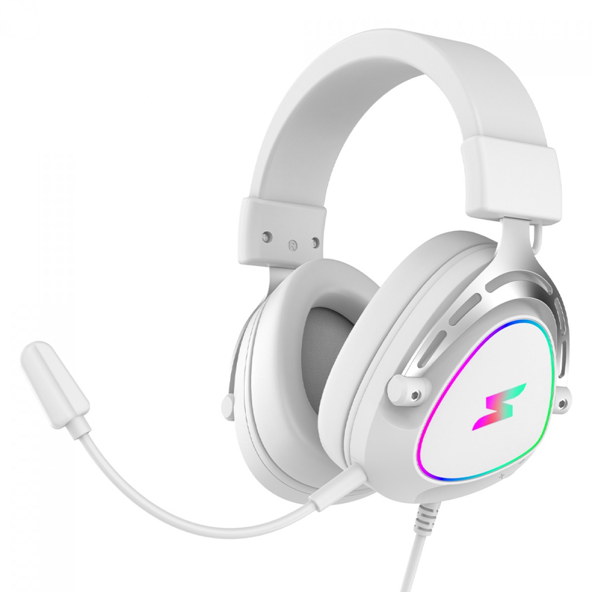 Headset Gamer SuperFrame Sound, Surround 7.1, Drivers de 50mm, RGB, USB, White, SF-HS-SD7CR3W - Open Box