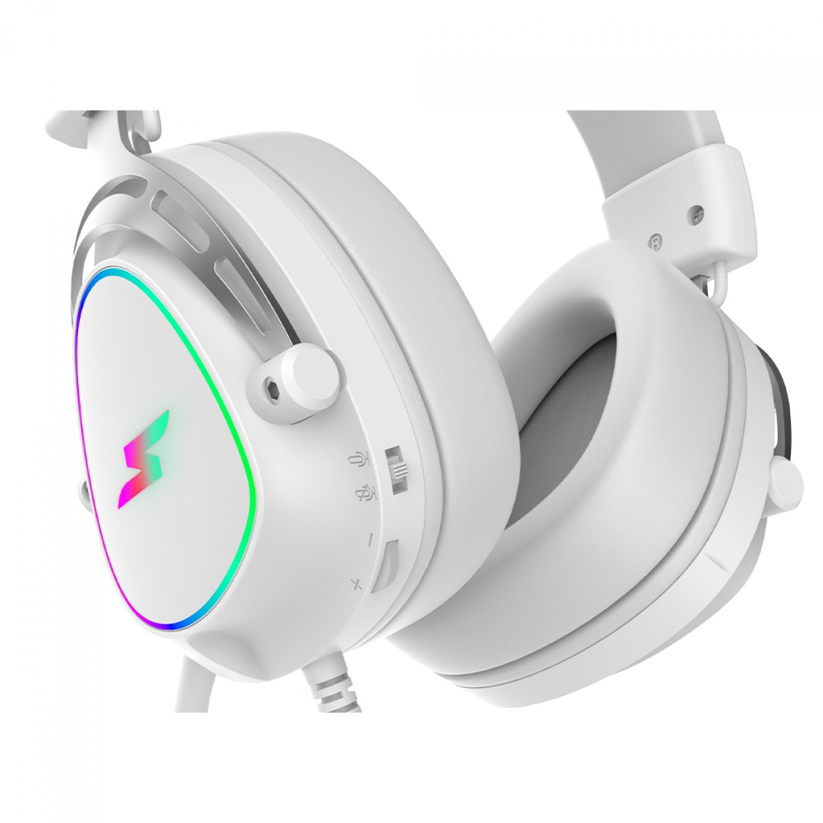 Headset Gamer SuperFrame Sound, Surround 7.1, Drivers de 50mm, RGB, USB, White, SF-HS-SD7CR3W - Open Box