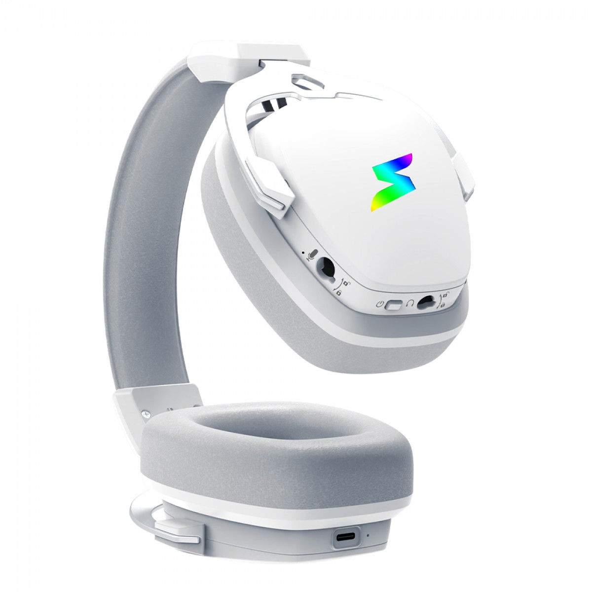 Headset Gamer SuperFrame Wind, RGB, Wireless, Drivers de 50mm, White, SF-HS-WD7WRU