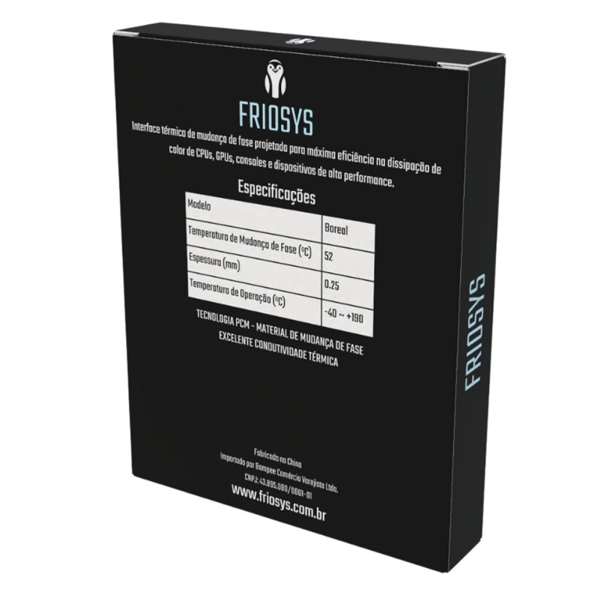 Interface Térmica de Mudança de Fase Friosys Boreal, 50x40mm, FSYBRL5040