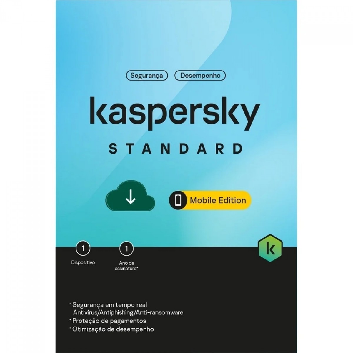Kaspersky Antivírus Standard Mobile, 1 dispositivo, 12 meses ESD, Digital para Download, KL1048KDAFS
