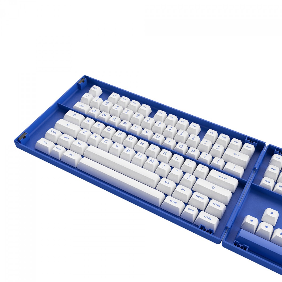 Keycaps Akko Blue On White, ASA, PBT, ANSI, 197 Teclas