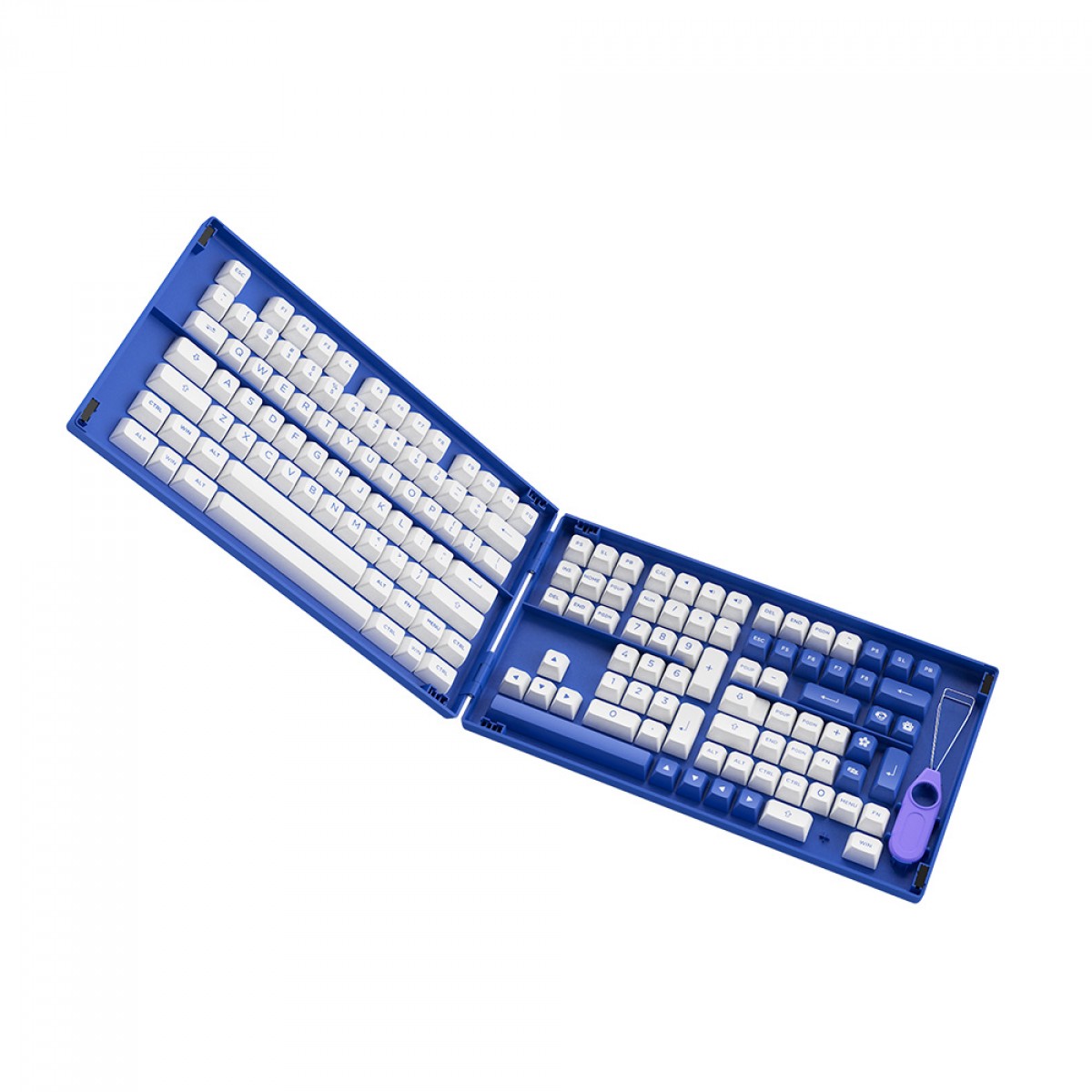 Keycaps Akko Blue On White, ASA, PBT, ANSI, 197 Teclas