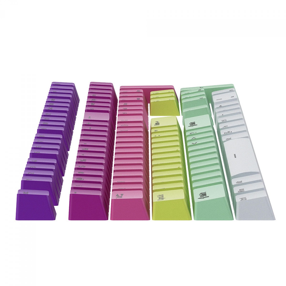 Keycaps Akko Rainbow Gradiant , OEM, PBT, ANSI, 132 Teclas
