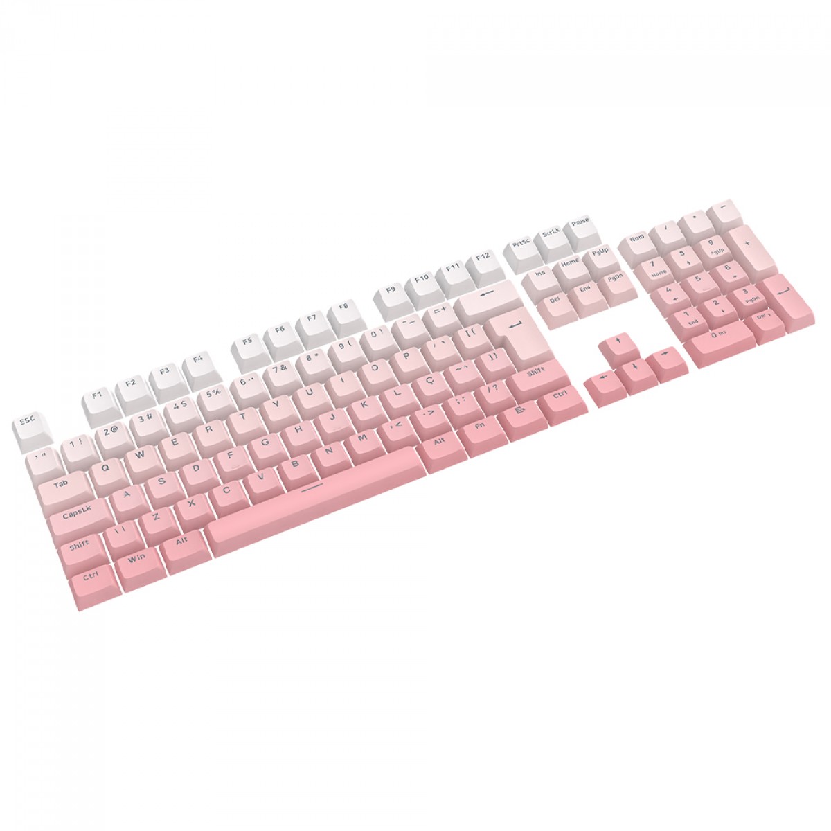Keycaps Redragon A139 PT, ABNT2, 106 Teclas, Degradê Branco e Rosa