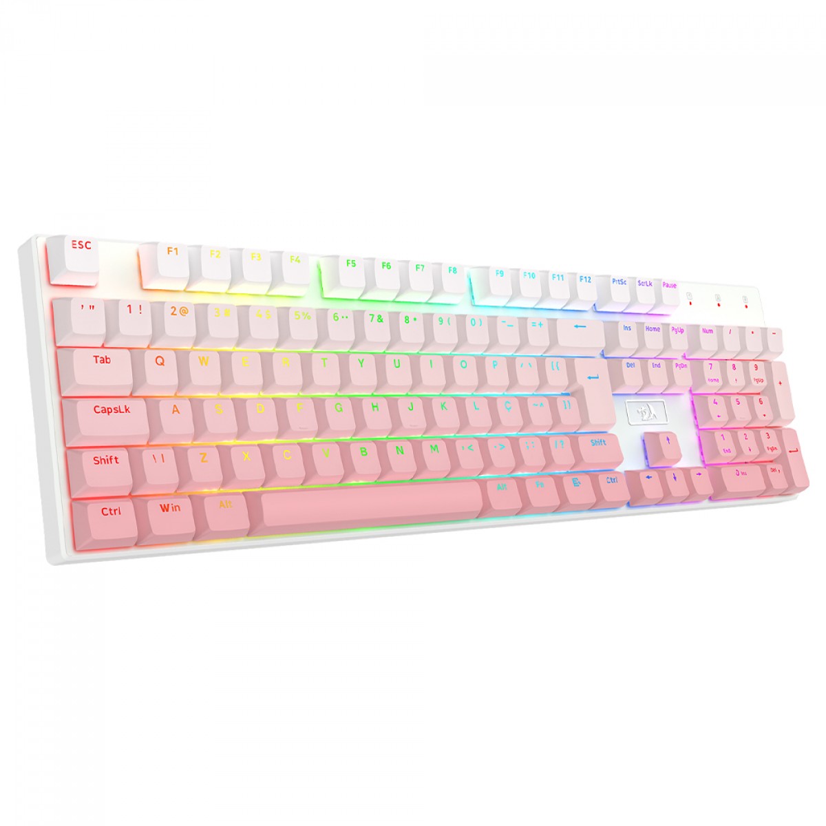 Keycaps Redragon A139 PT, ABNT2, 106 Teclas, Degradê Branco e Rosa