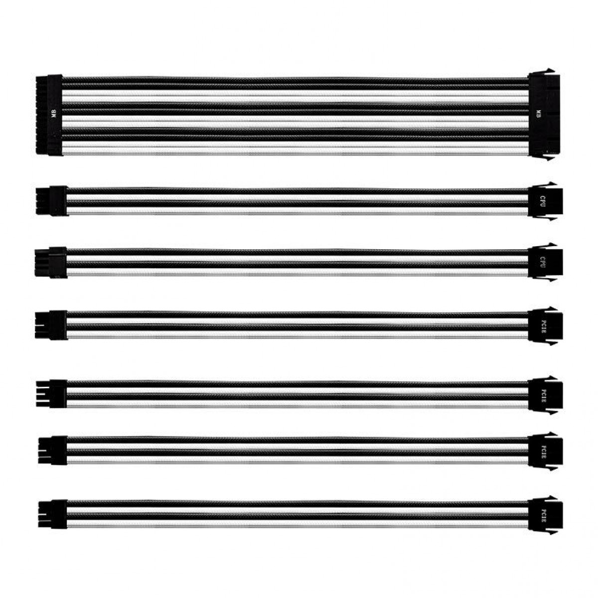 Kit Cabos Extensores Cooler Master, Black/White, CMA-NEST16WTBK1-GL