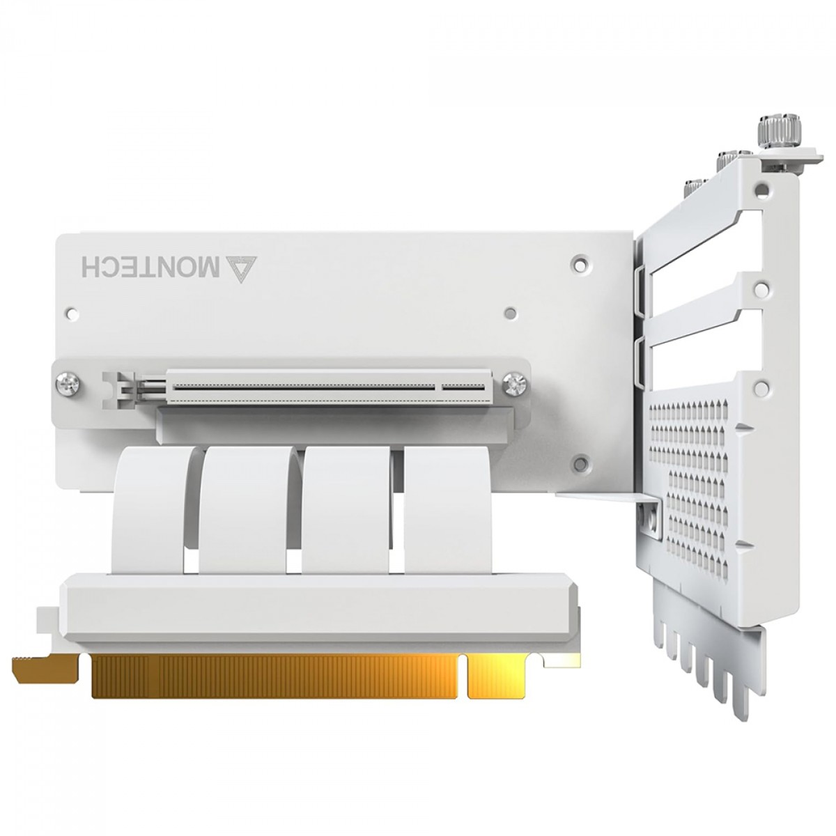 Kit De Suporte Para GPU Vertical Montech, PCIe 4.0, 200mm, Branco