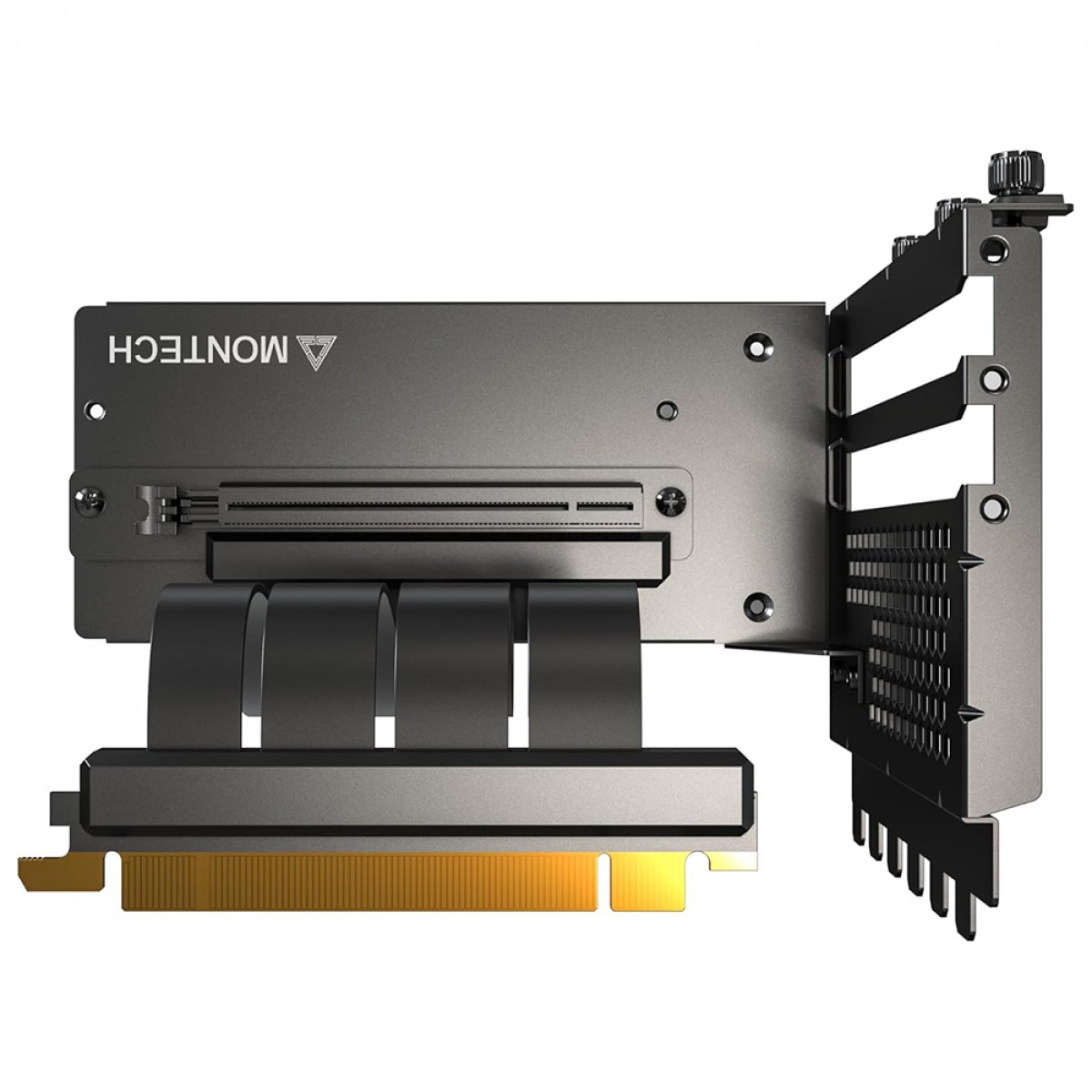 Kit De Suporte Para GPU Vertical Montech, PCIe 4.0, 200mm, Preto