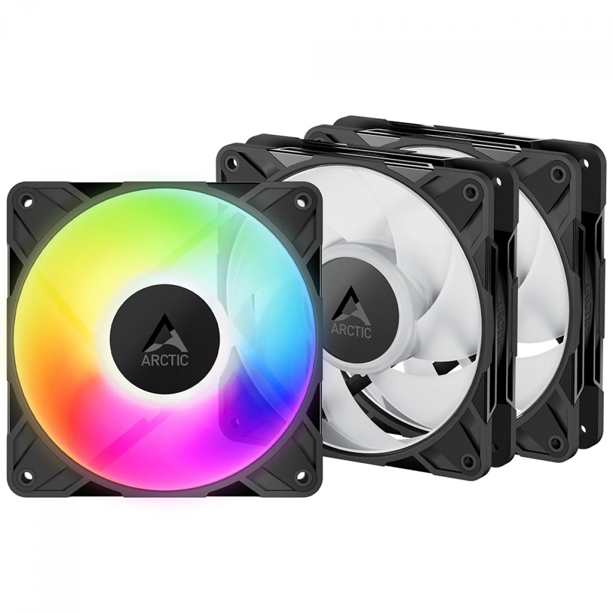 Kit Fan Com 3 Unidades Arctic P12 Pro, ARGB, 120mm, PWM, Preto, ACFAN00310A