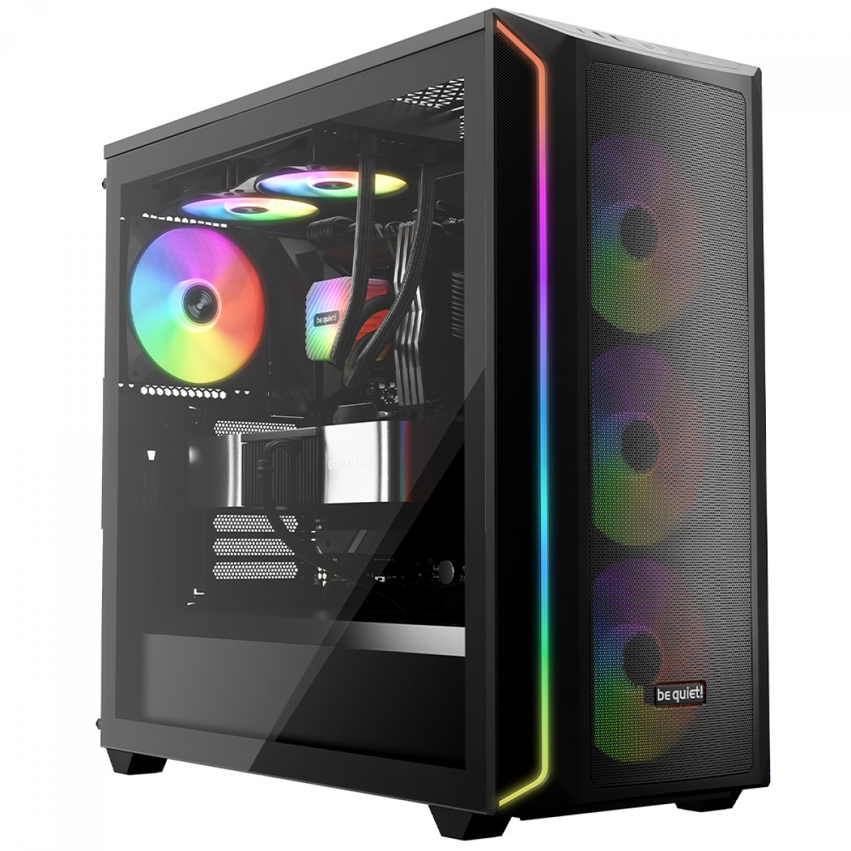 Kit Fan Com 3 Unidades Be Quiet Light Wings LX, ARGB, 140mm, PWM, Preto, BL127