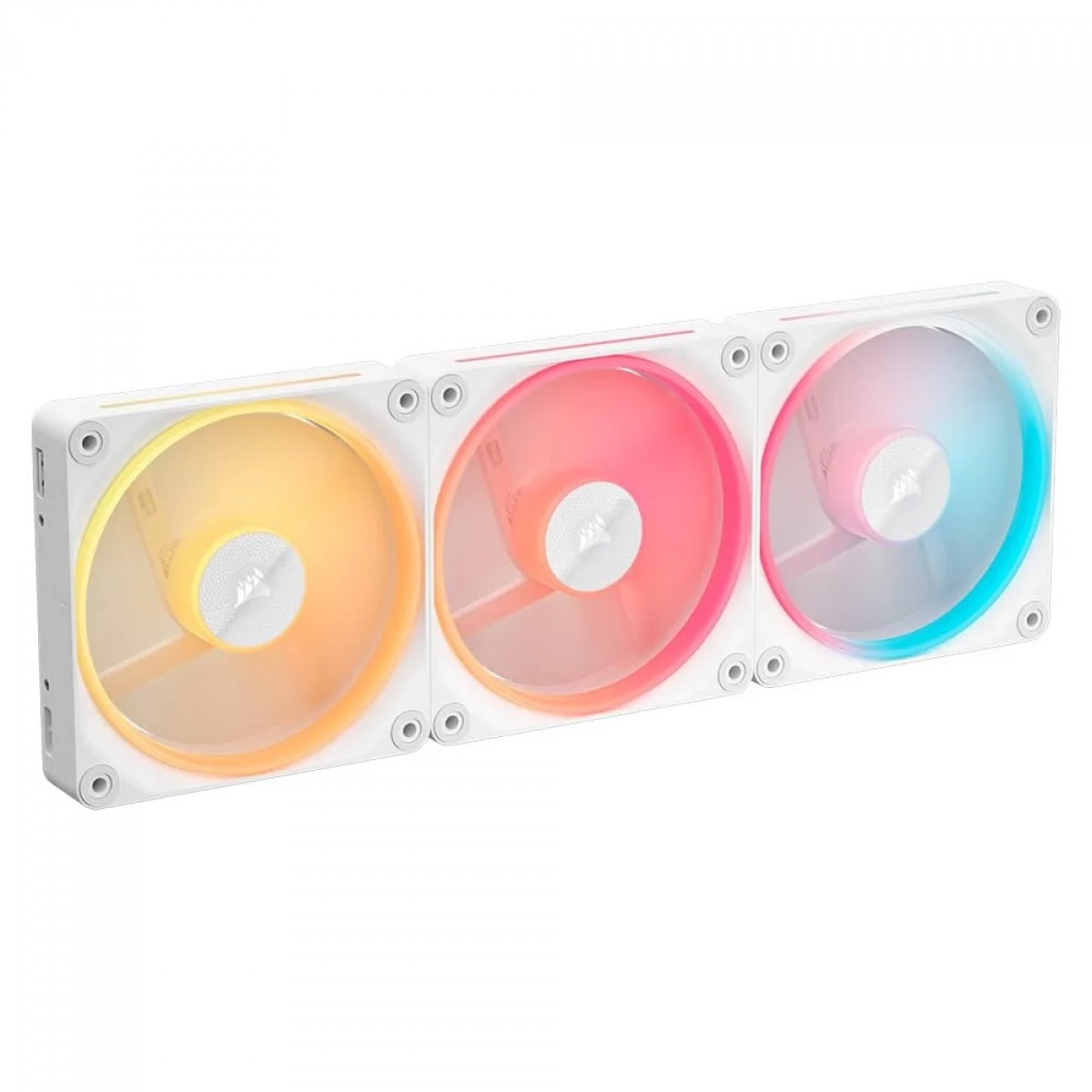 Kit Fan Com 3 Unidades Corsair iCUE LINK LX120-R, RGB, Reverse, 120mm, Branco, CO-9051054-WW